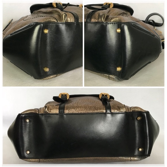 🎭 SOLD 🎭 ALEXANDER McQUEEN Bronze Flapper Tote - Picture 3 of 7